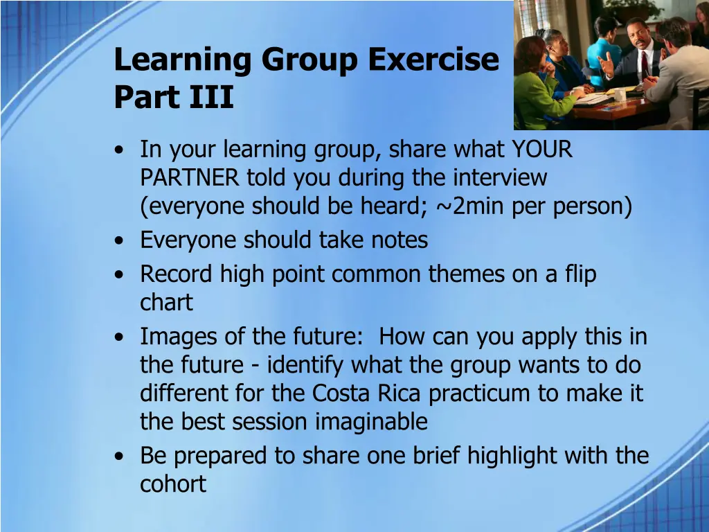 learning group exercise part iii