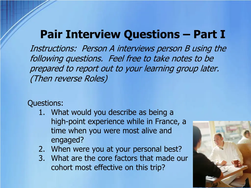 pair interview questions part i instructions