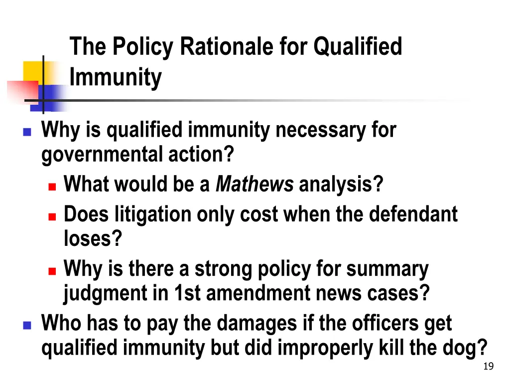 the policy rationale for qualified immunity