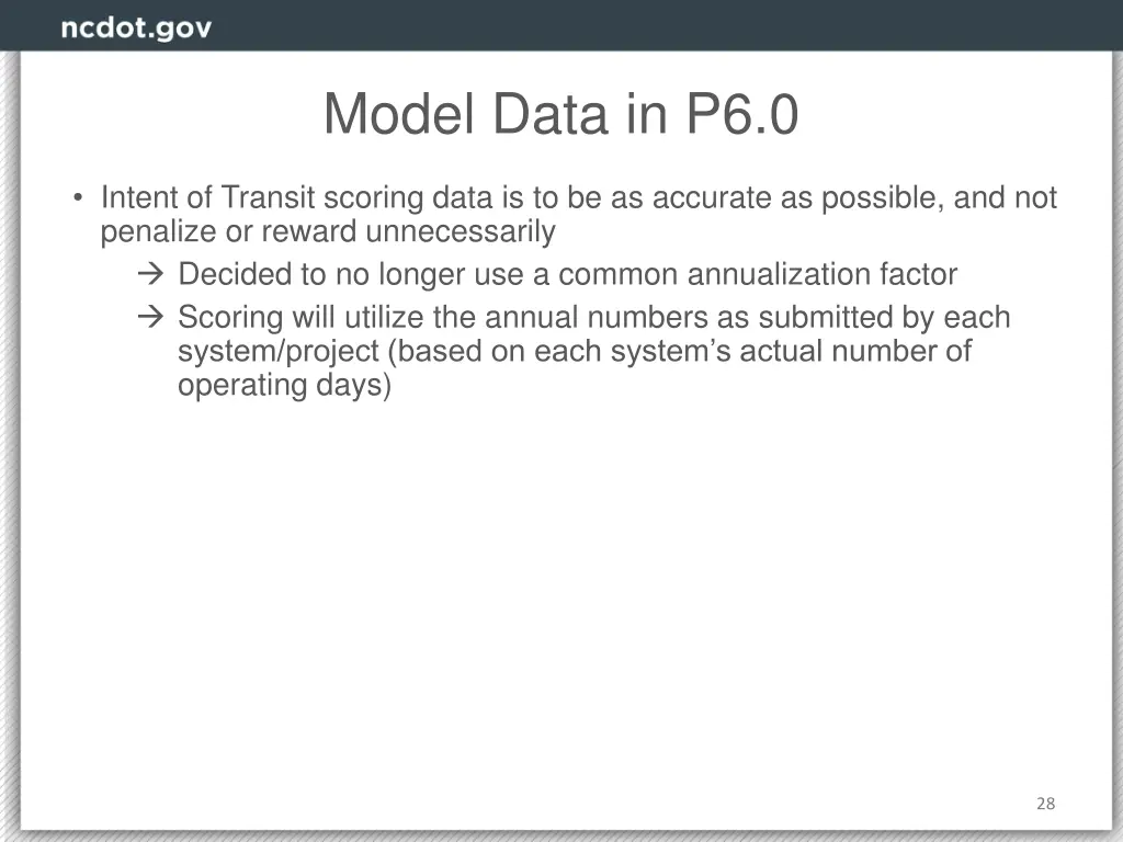 model data in p6 0