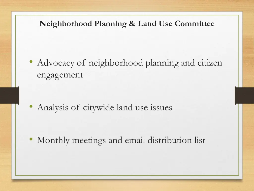 neighborhood planning land use committee