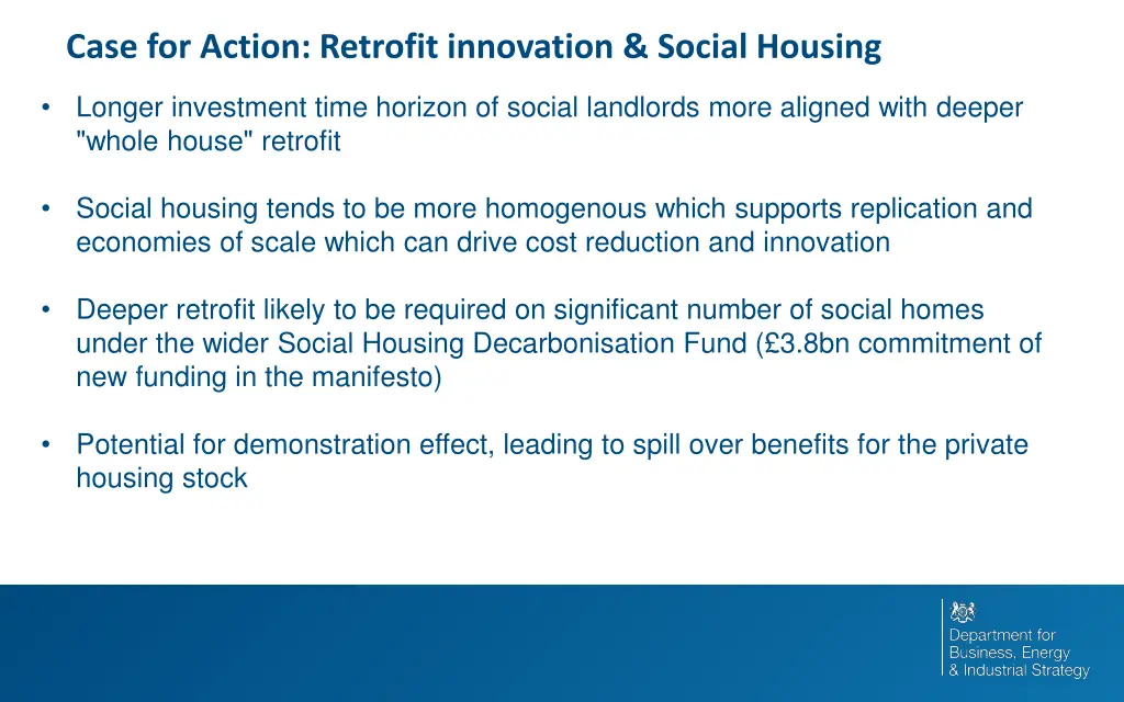 case for action retrofit innovation social housing