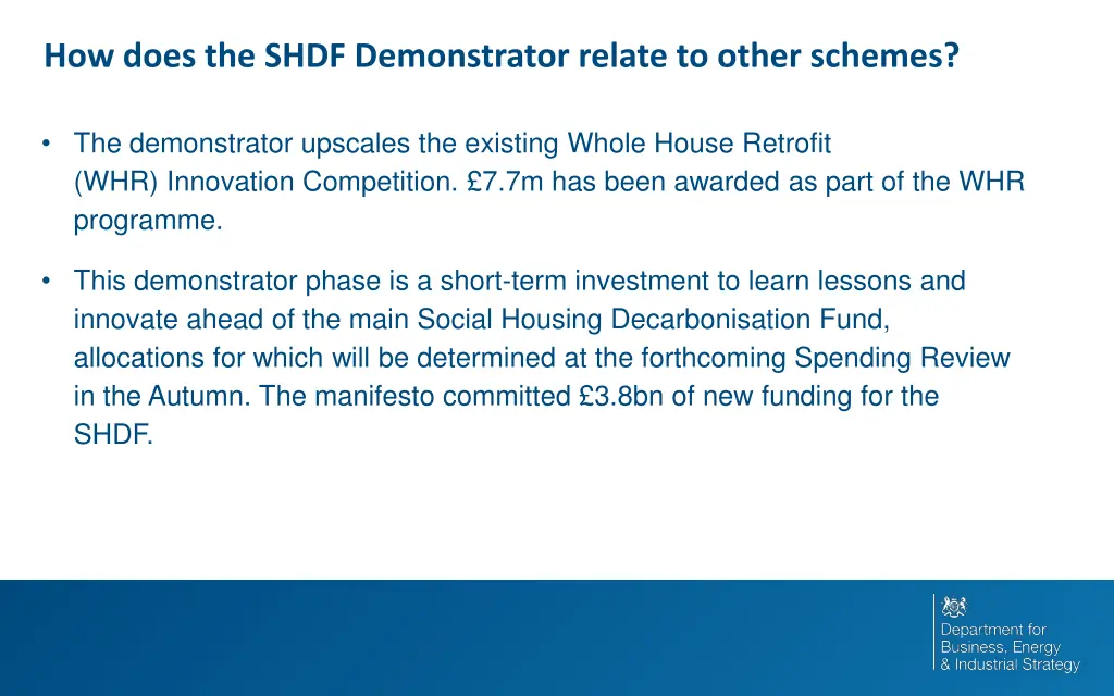 how does the shdf demonstrator relate to other