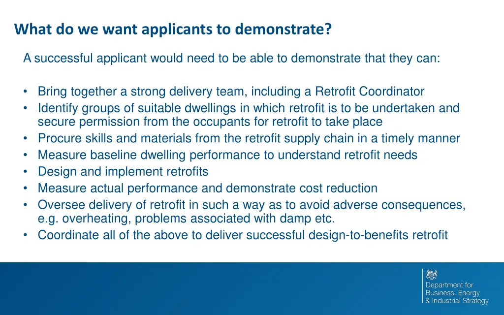 what do we want applicants to demonstrate