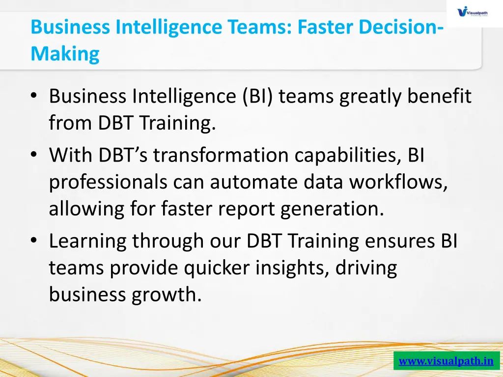 business intelligence teams faster decision making