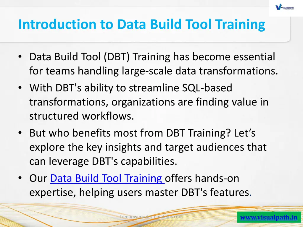 introduction to data build tool training