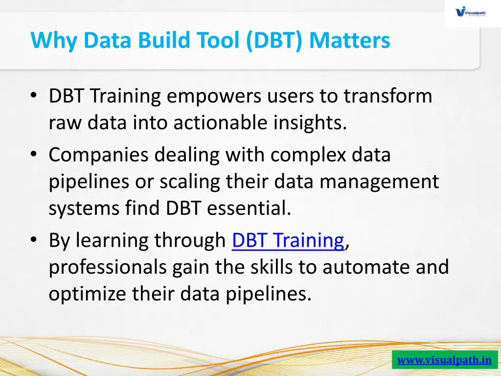 why data build tool dbt matters