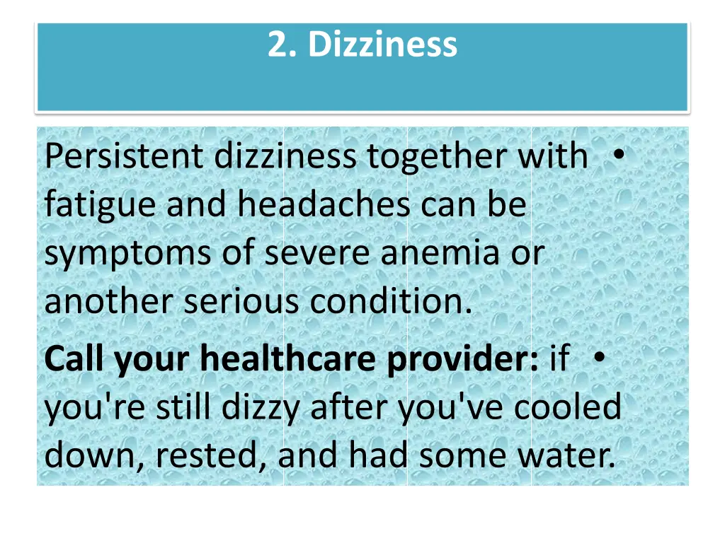 2 dizziness