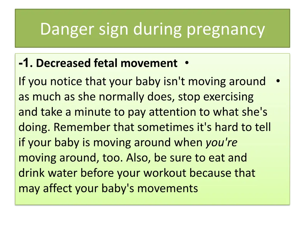 danger sign during pregnancy