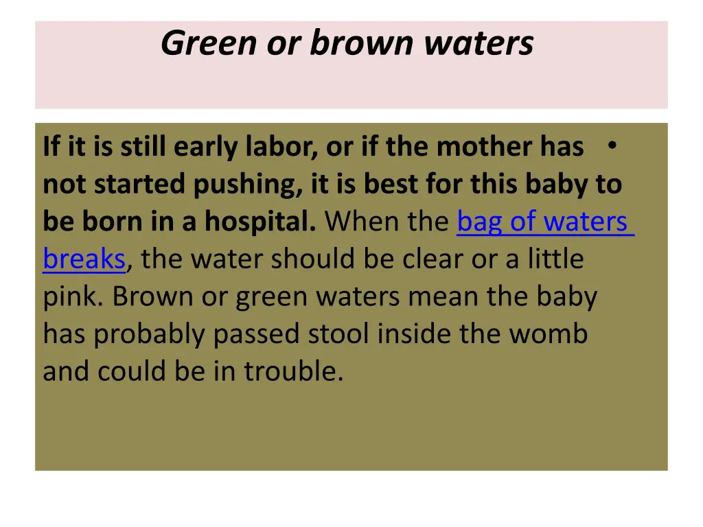 green or brown waters