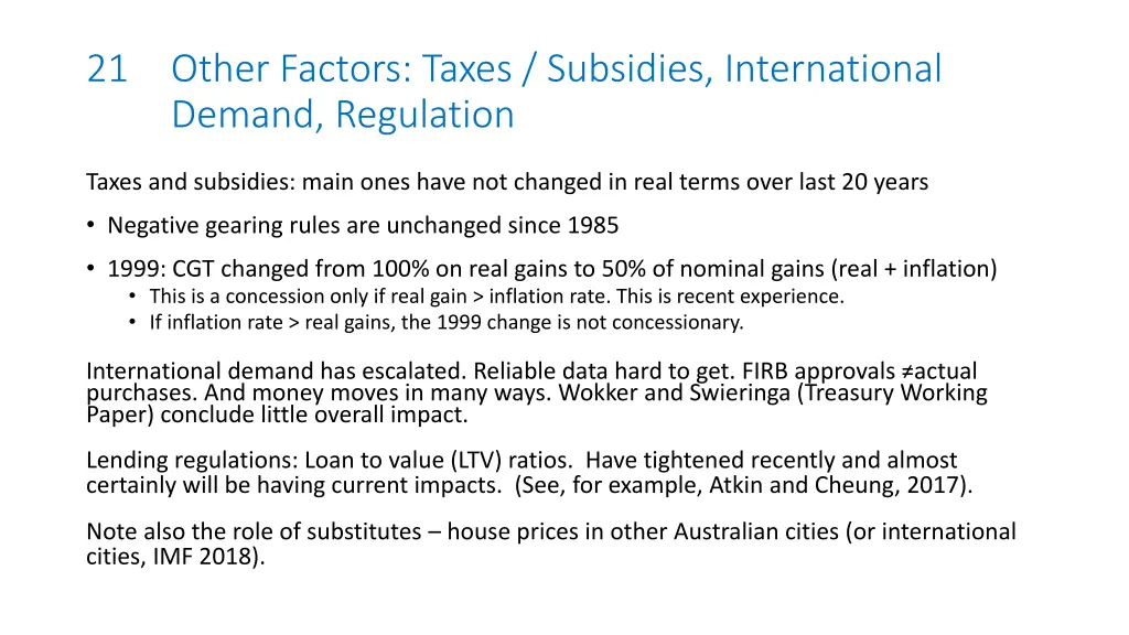 21 other factors taxes subsidies international