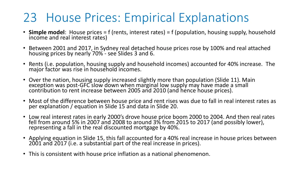 23 house prices empirical explanations