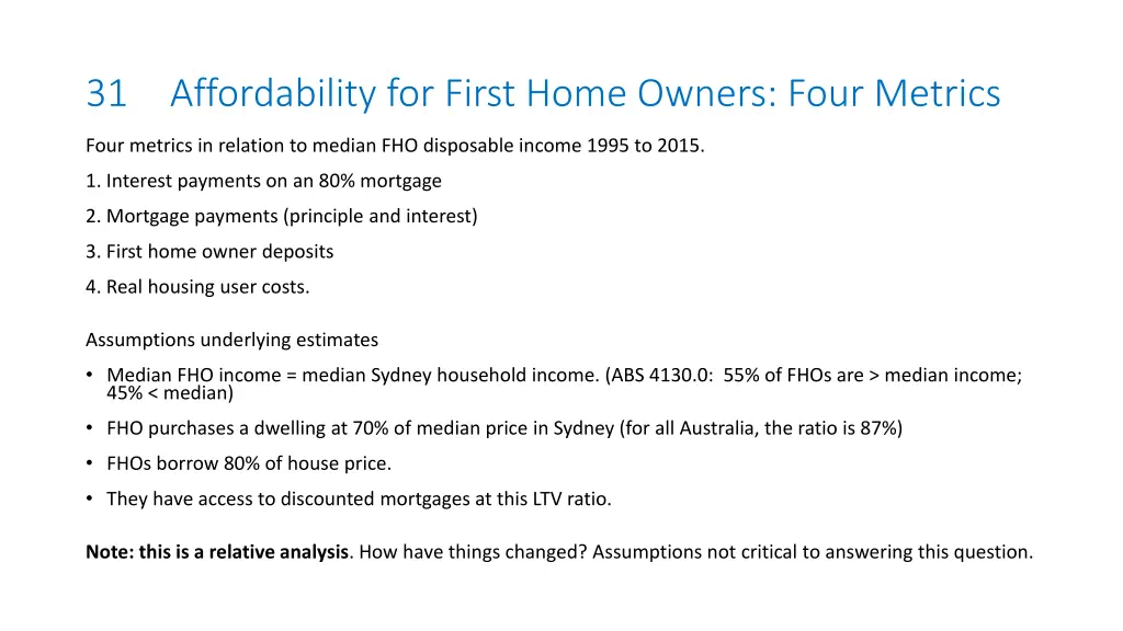 31 affordability for first home owners four