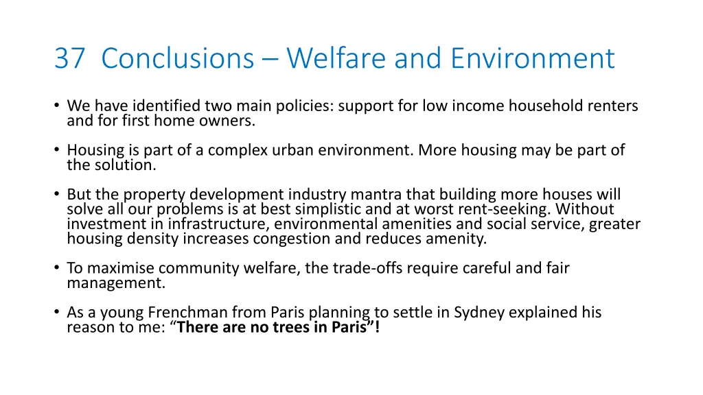 37 conclusions welfare and environment