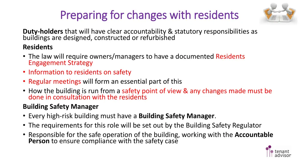 preparing for changes with residents preparing