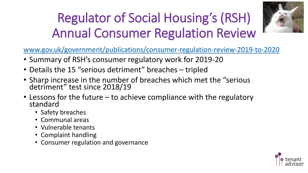 regulator of social housing s rsh regulator