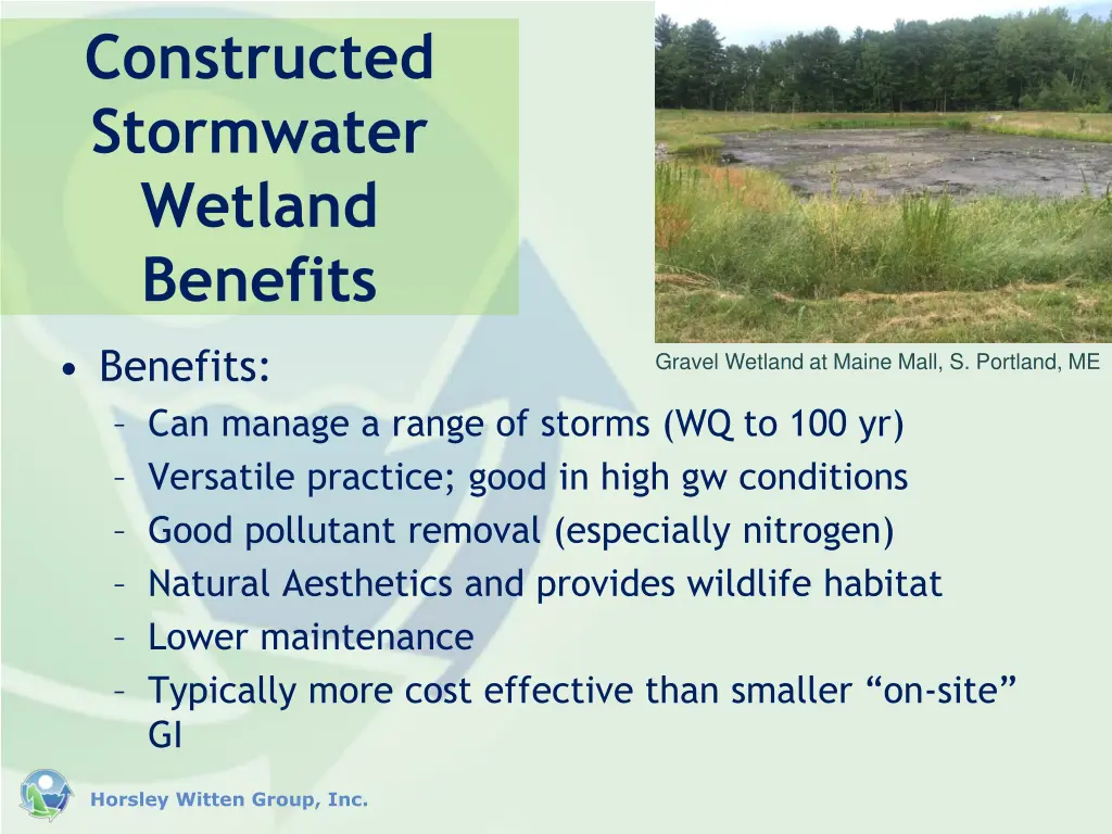 constructed stormwater wetland benefits