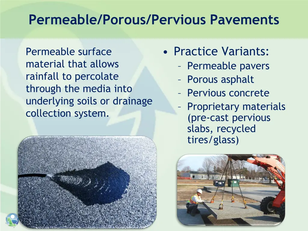 permeable porous pervious pavements