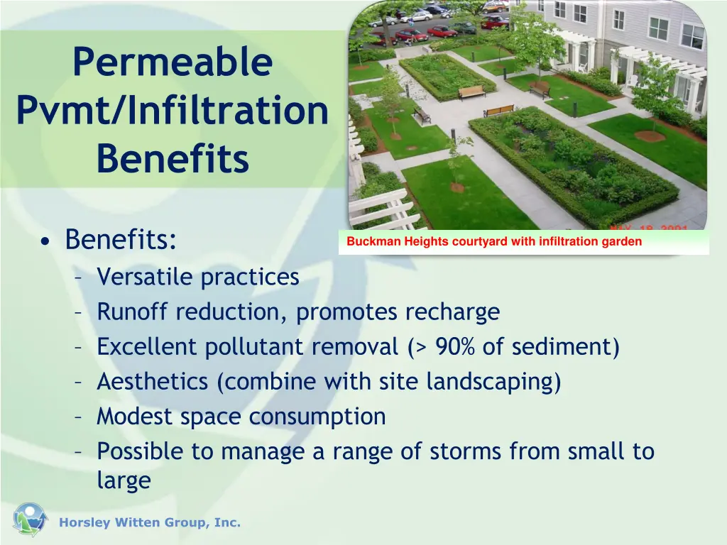 permeable pvmt infiltration benefits