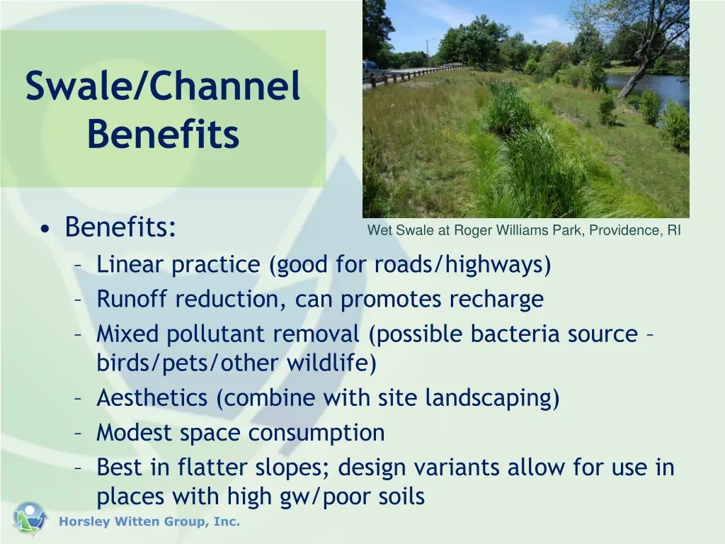 swale channel benefits