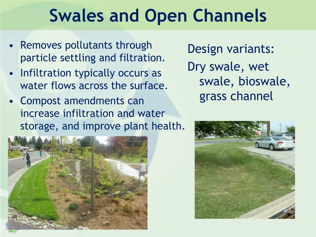 swales and open channels