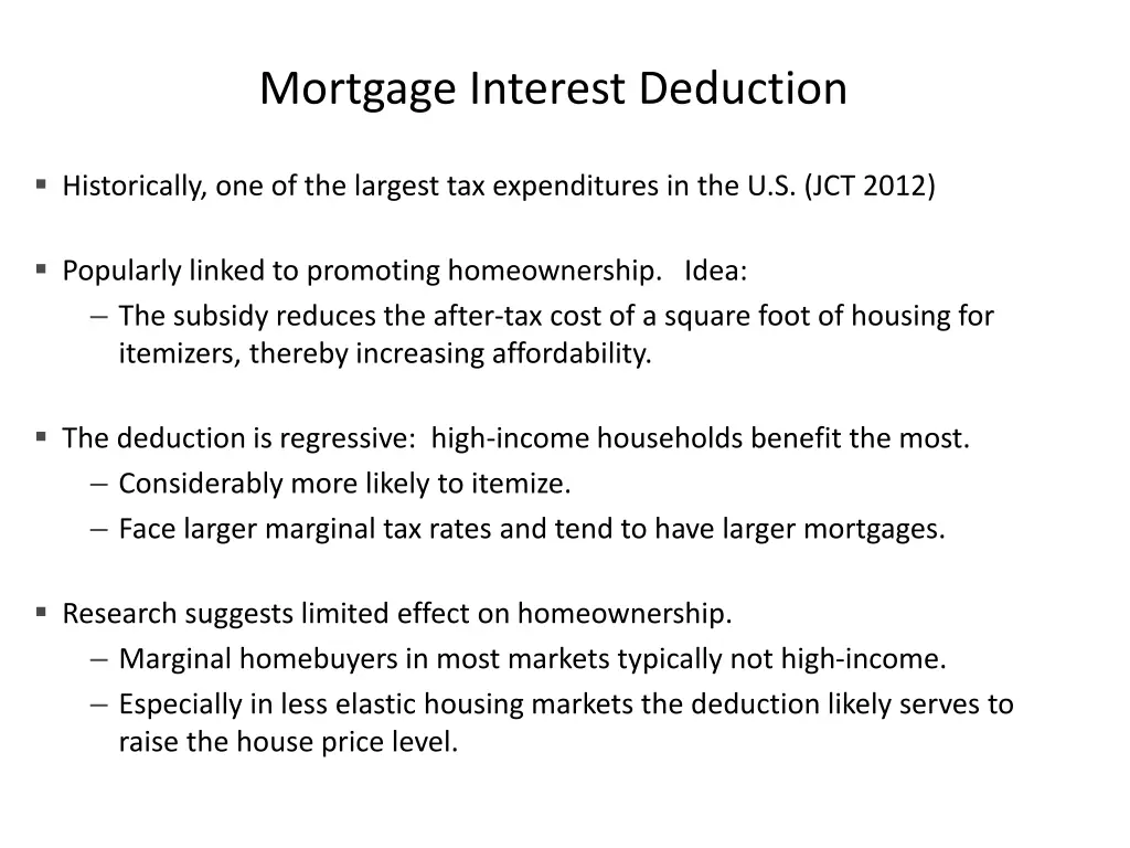 mortgage interest deduction