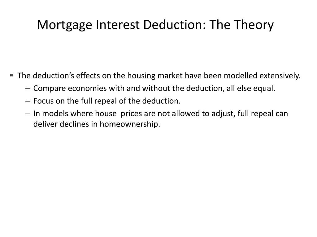 mortgage interest deduction the theory