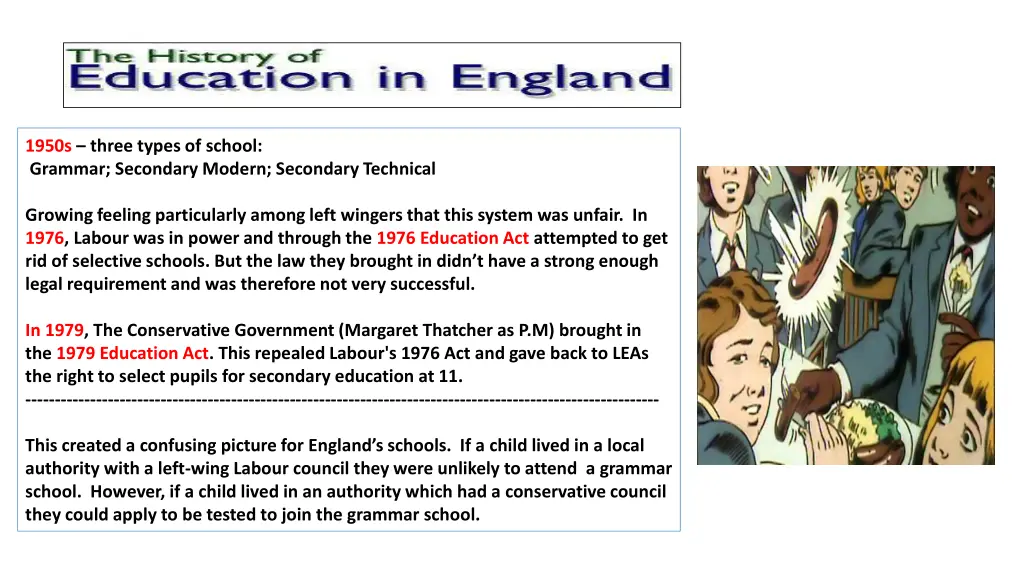 1950s three types of school grammar secondary