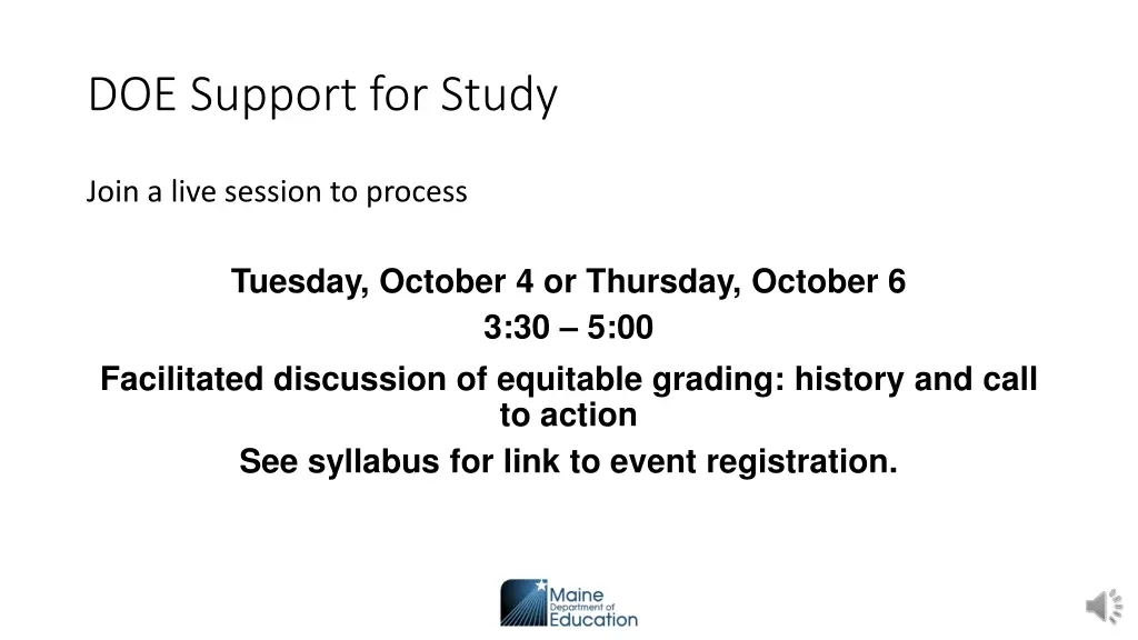 doe support for study