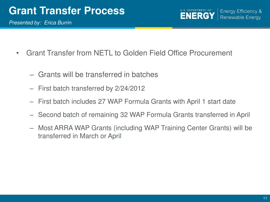 grant transfer process