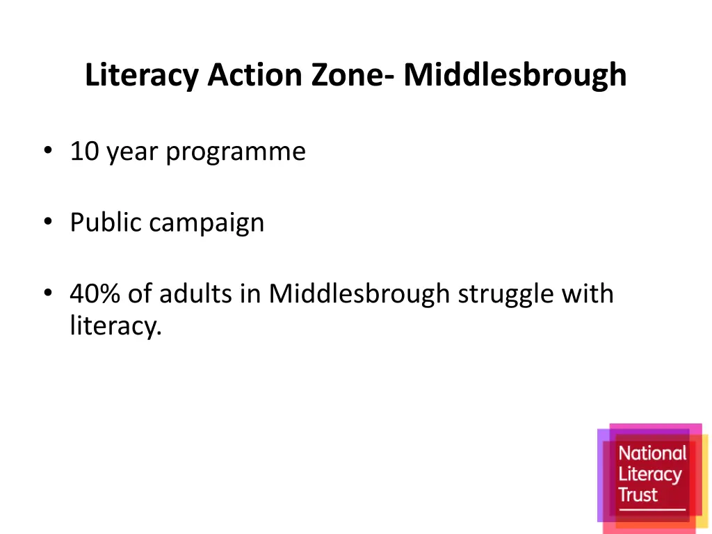 literacy action zone middlesbrough