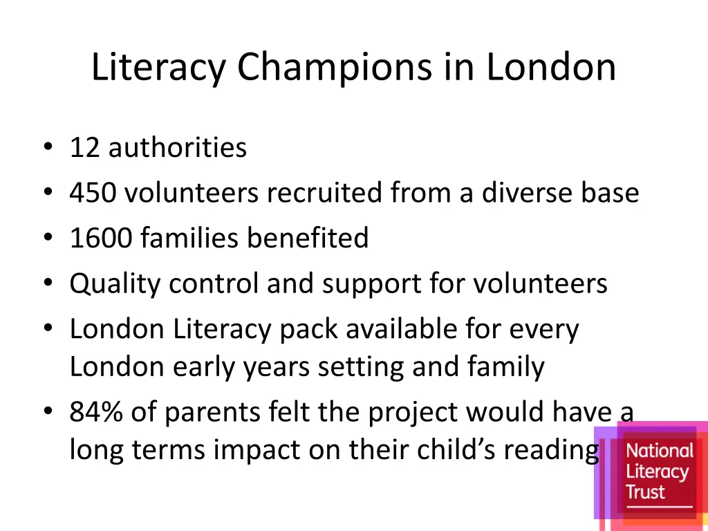 literacy champions in london