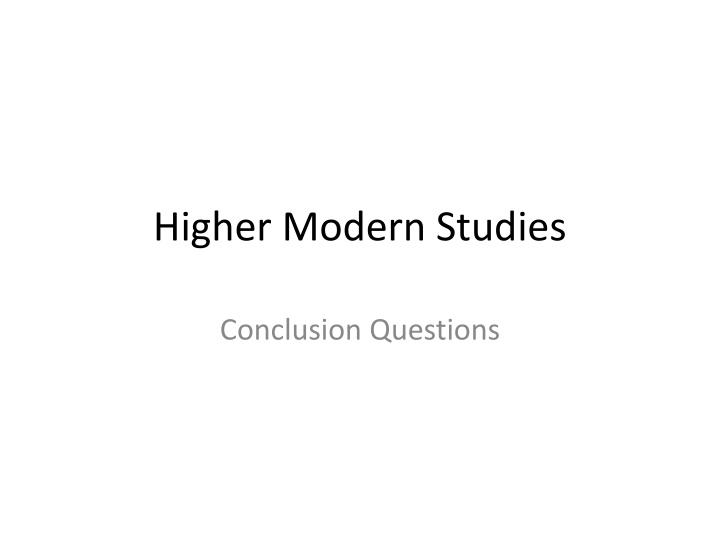 higher modern studies