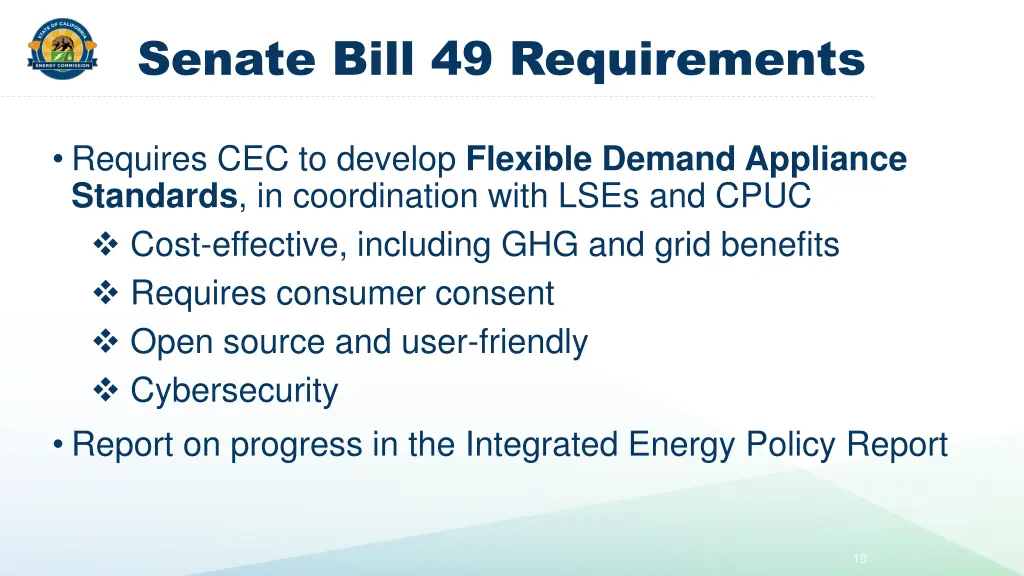 senate bill 49 requirements