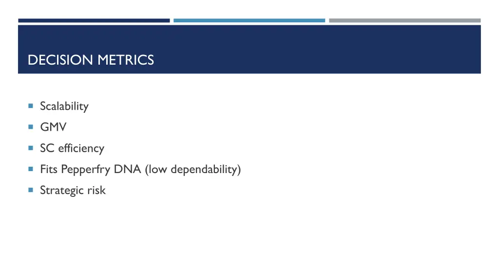 decision metrics