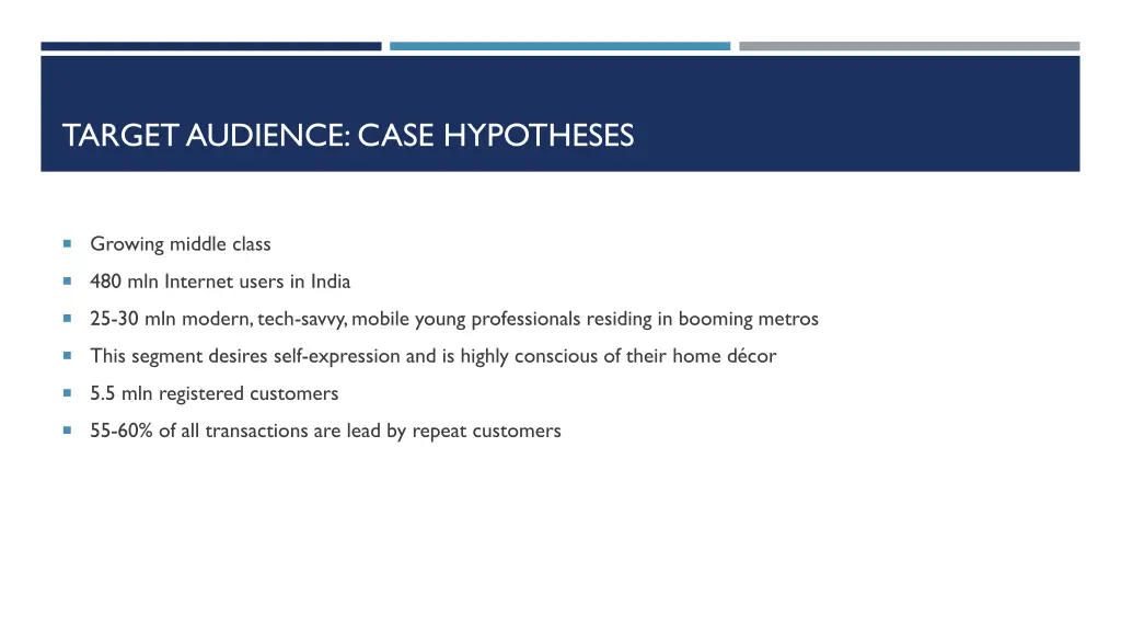 target audience case hypotheses