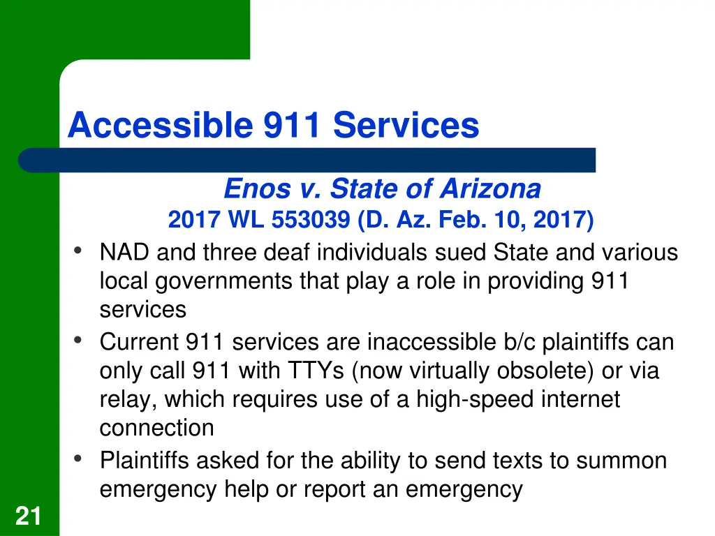 accessible 911 services