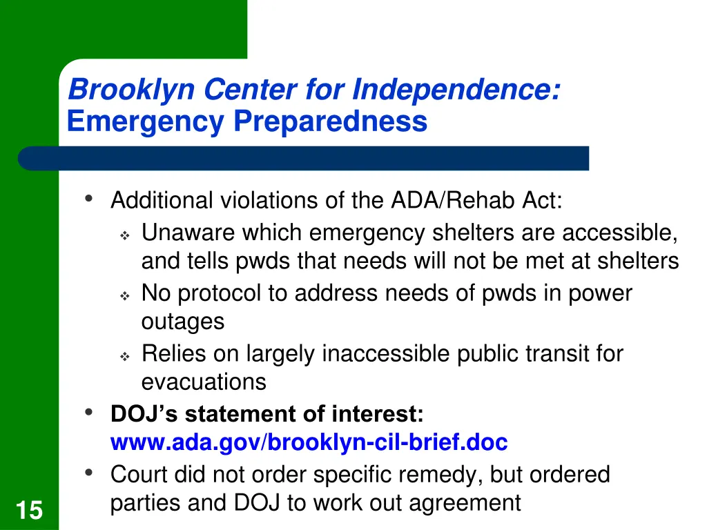 brooklyn center for independence emergency