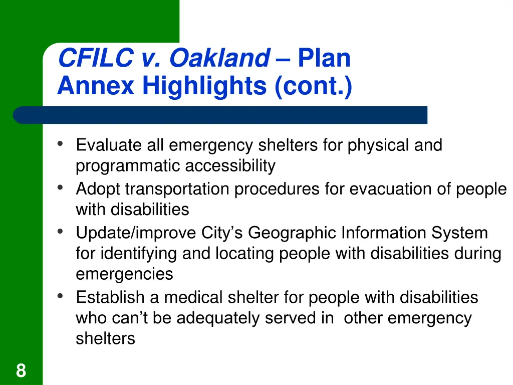 cfilc v oakland plan annex highlights cont