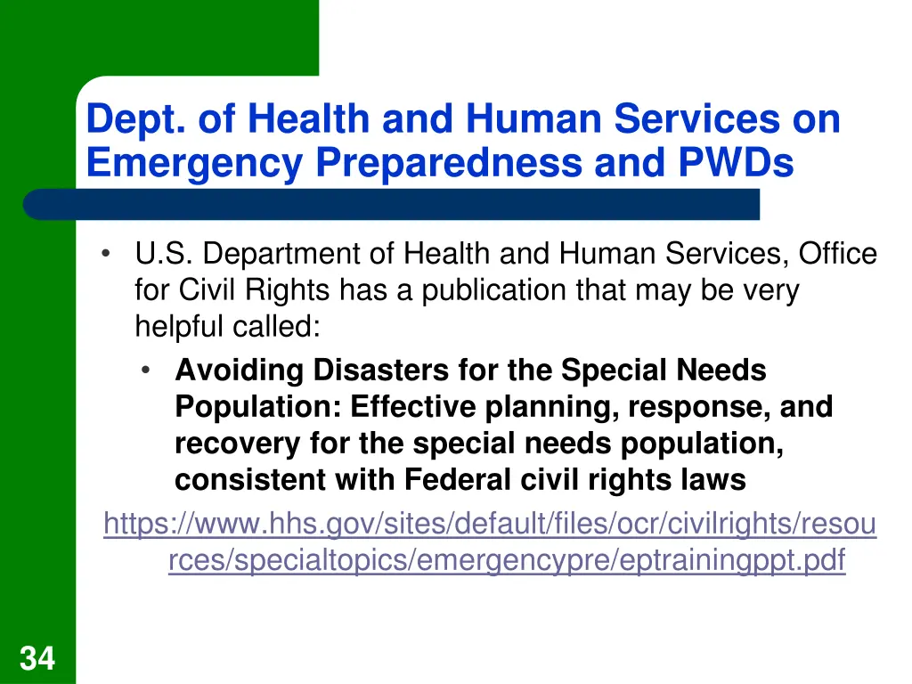 dept of health and human services on emergency