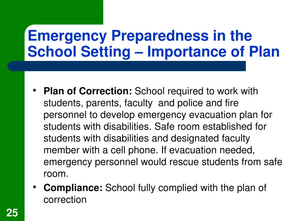 emergency preparedness in the school setting 1