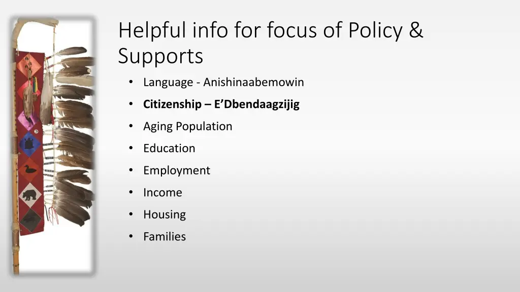 helpful info for focus of policy supports