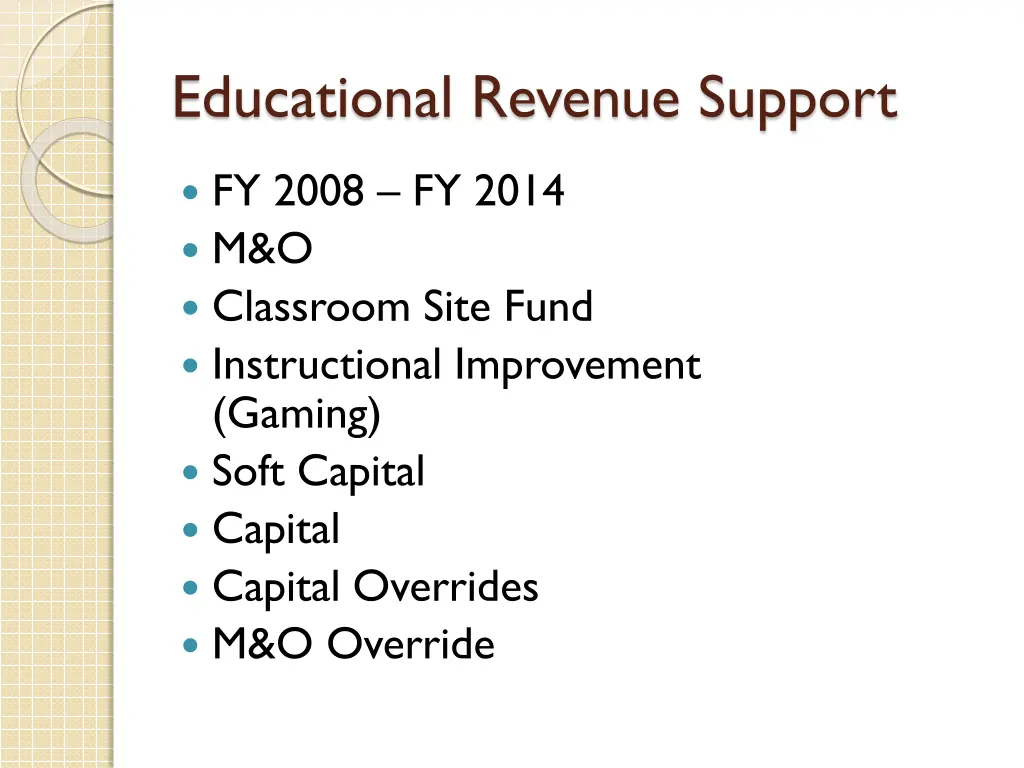 educational revenue support