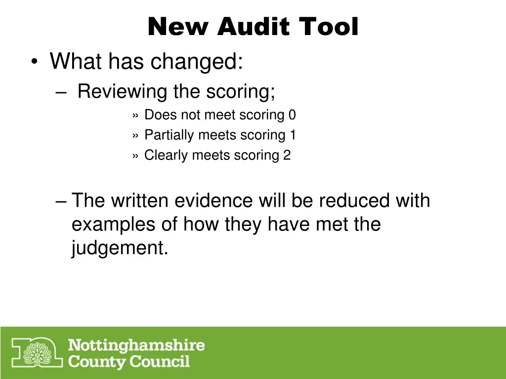 new audit tool