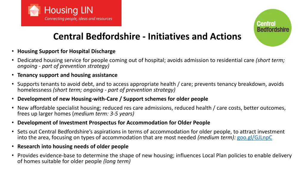 central bedfordshire initiatives and actions