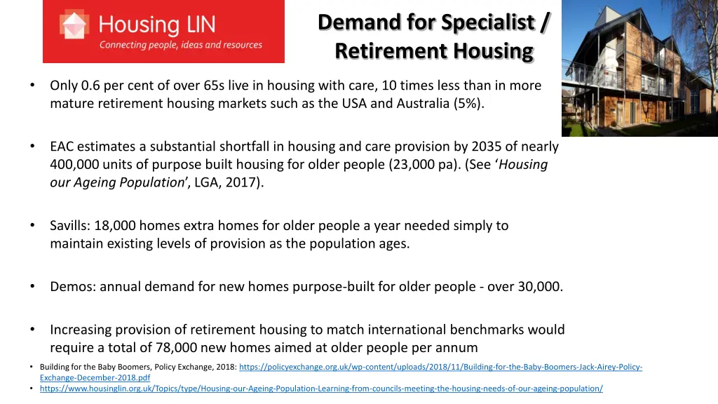 demand for specialist retirement housing