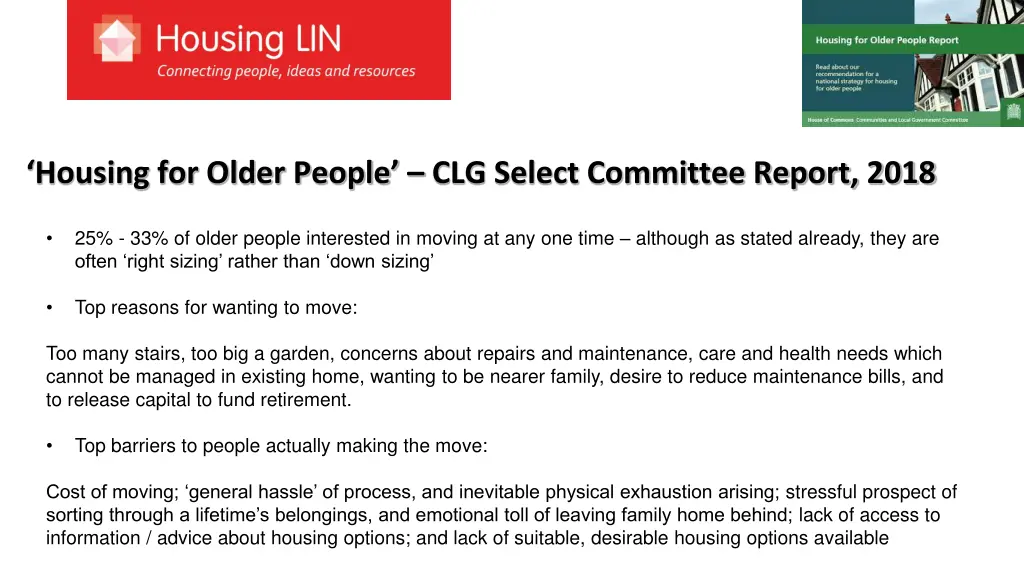 housing for older people clg select committee