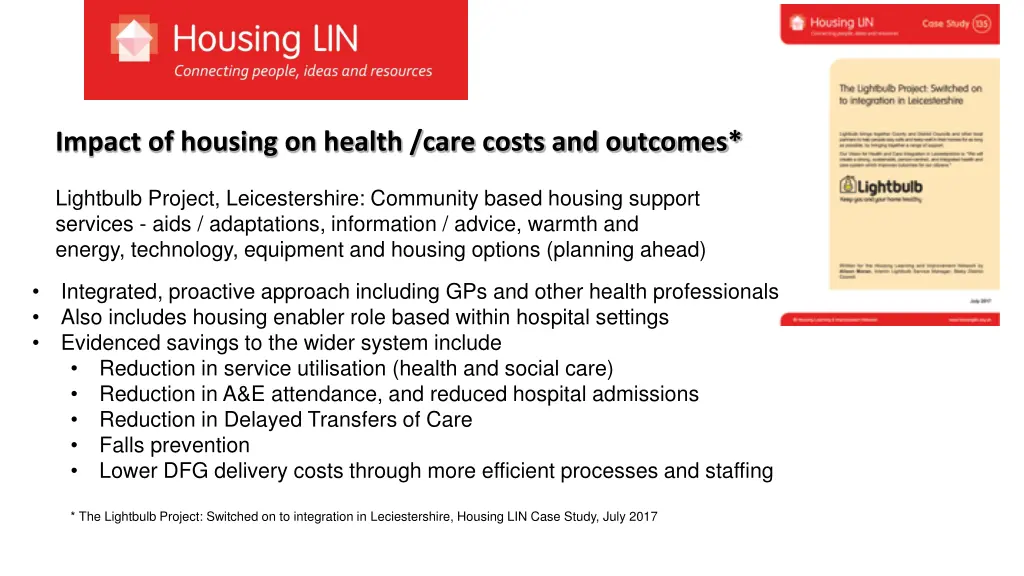 impact of housing on health care costs