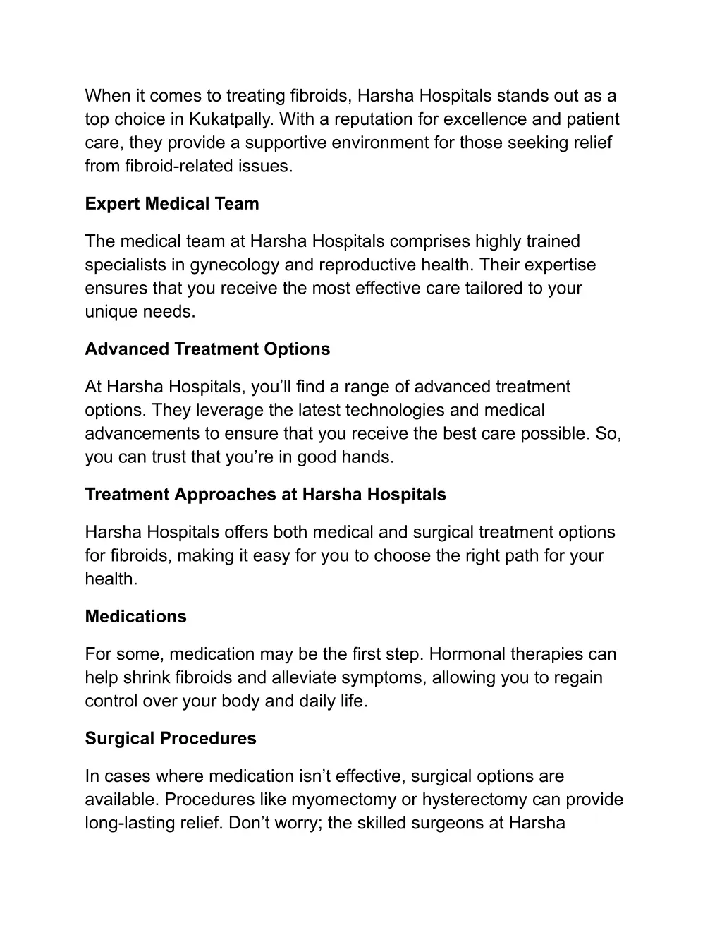 when it comes to treating fibroids harsha