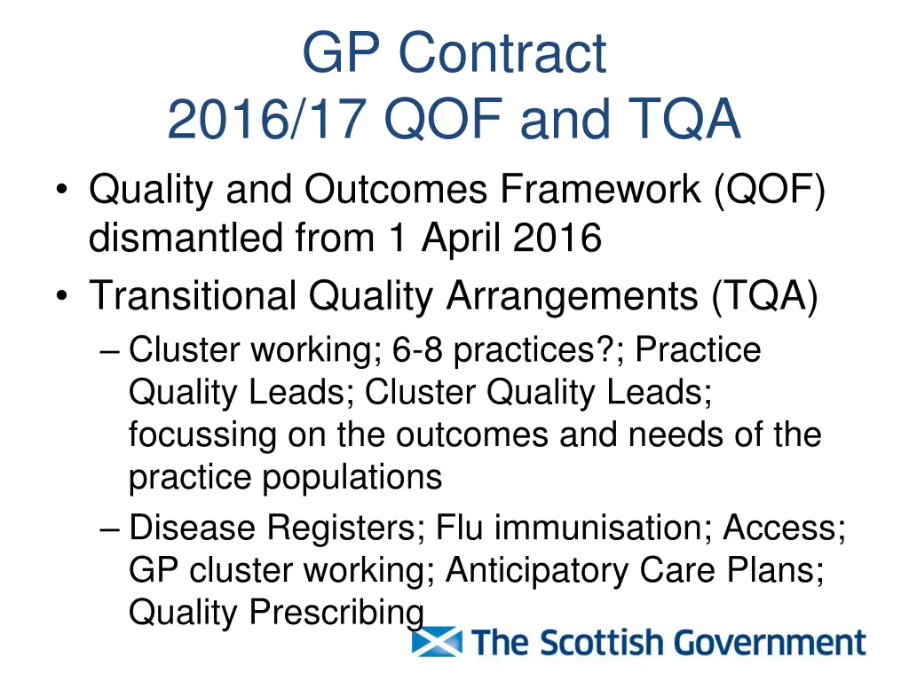 gp contract 2016 17 qof and tqa quality